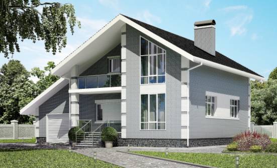 190-006-Л Проект двухэтажного дома мансардой и гаражом, современный дом из газосиликатных блоков Сасово | Проекты домов от House Expert