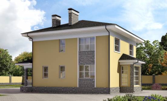 155-011-Л Проект двухэтажного дома, бюджетный загородный дом из теплоблока Скопин | Проекты домов от House Expert