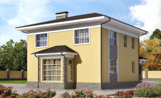 155-011-Л Проект двухэтажного дома, бюджетный загородный дом из теплоблока Скопин | Проекты домов от House Expert