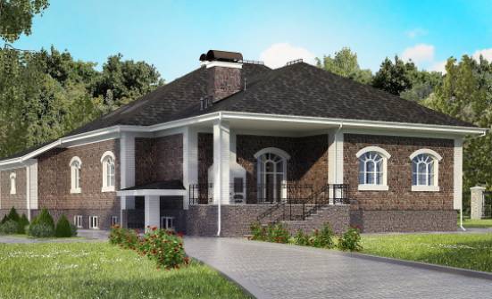 490-001-П Проект трехэтажного дома с мансардным этажом, гараж, современный домик из кирпича Касимов | Проекты домов от House Expert
