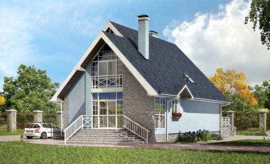 170-003-П Проект двухэтажного дома мансардой, уютный коттедж из газосиликатных блоков Касимов | Проекты домов от House Expert