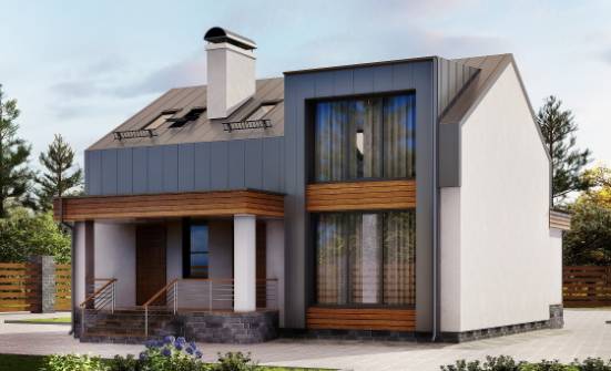 120-004-П Проект двухэтажного дома с мансардным этажом, простой коттедж из теплоблока Сасово | Проекты домов от House Expert