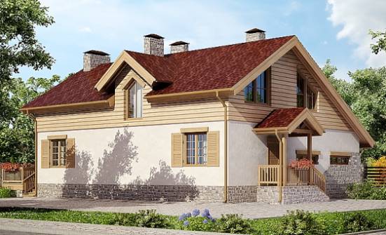 165-002-П Проект двухэтажного дома мансардой, гараж, бюджетный коттедж из теплоблока Сасово | Проекты домов от House Expert
