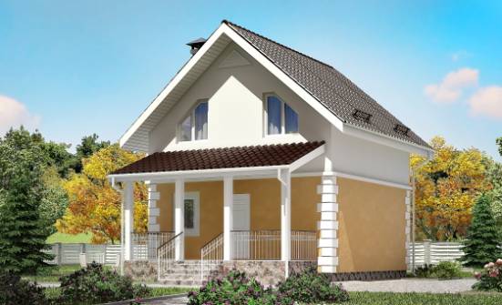 070-002-П Проект двухэтажного дома мансардный этаж, миниатюрный загородный дом из бризолита Сасово | Проекты домов от House Expert