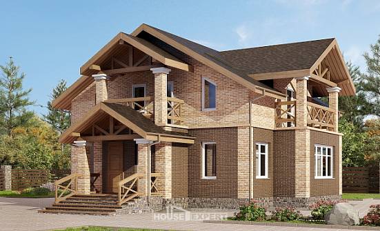 160-014-П Проект двухэтажного дома, бюджетный загородный дом из поризованных блоков Касимов | Проекты домов от House Expert