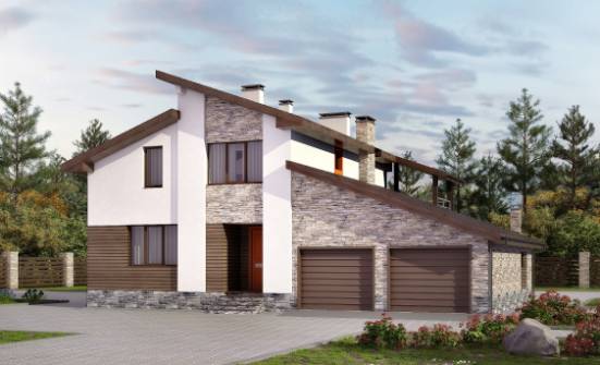 240-004-П Проект двухэтажного дома с мансардой, гараж, красивый дом из арболита Сасово | Проекты домов от House Expert