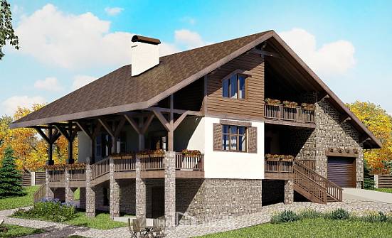 300-003-П Проект трехэтажного дома с мансардой и гаражом, красивый загородный дом из кирпича Касимов | Проекты домов от House Expert