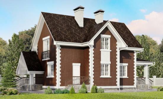 190-003-Л Проект двухэтажного дома с мансардой, гараж, красивый дом из поризованных блоков Сасово | Проекты домов от House Expert