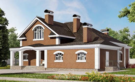 400-003-П Проект двухэтажного дома с мансардой, большой домик из керамзитобетонных блоков Рязань | Проекты домов от House Expert