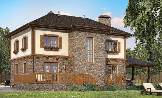 155-006-Л Проект двухэтажного дома и гаражом, уютный загородный дом из газосиликатных блоков Скопин | Проекты домов от House Expert