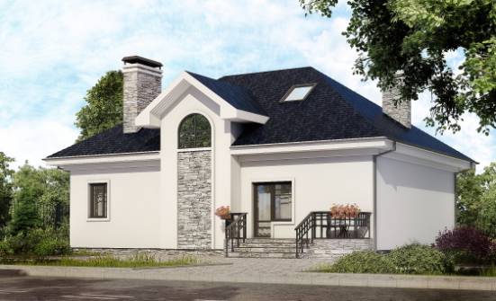 150-008-П Проект двухэтажного дома с мансардой, современный домик из керамзитобетонных блоков Скопин | Проекты домов от House Expert