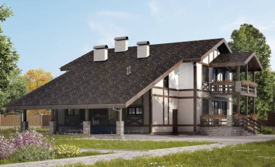 250-002-П Проект двухэтажного дома с мансардой, гараж, уютный домик из кирпича Сасово | Проекты домов от House Expert