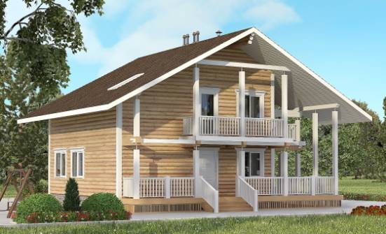 130-001-П Проект двухэтажного дома мансардой, бюджетный домик из дерева Рязань | Проекты домов от House Expert