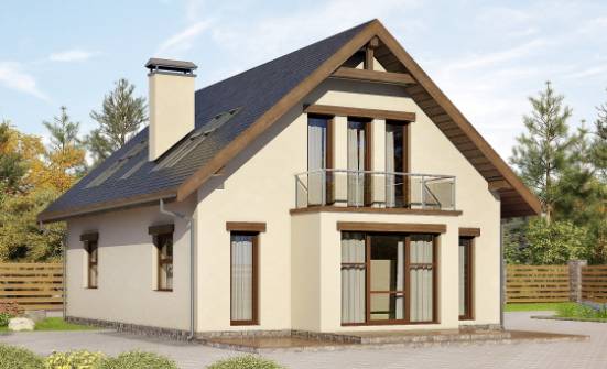 155-012-Л Проект двухэтажного дома с мансардой, бюджетный домик из бризолита Касимов | Проекты домов от House Expert