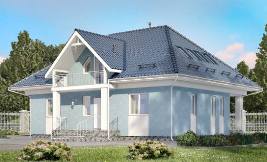 200-002-П Проект двухэтажного дома с мансардой, современный дом из бризолита Скопин | Проекты домов от House Expert