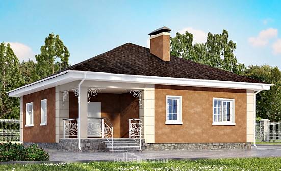 100-001-Л Проект одноэтажного дома, классический коттедж из газосиликатных блоков Скопин | Проекты домов от House Expert