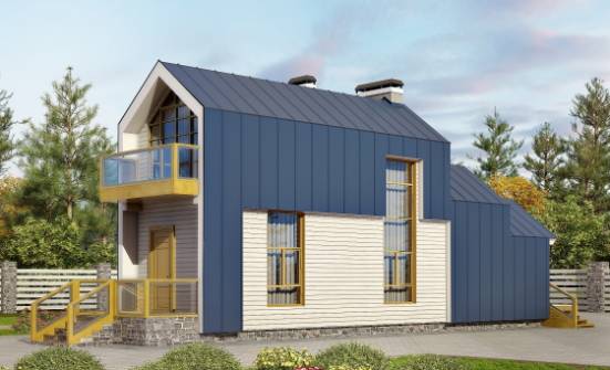 060-006-П Проект двухэтажного дома мансардой, скромный домик из твинблока Касимов | Проекты домов от House Expert