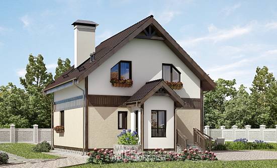 105-001-П Проект двухэтажного дома мансардой, недорогой дом из теплоблока Скопин | Проекты домов от House Expert