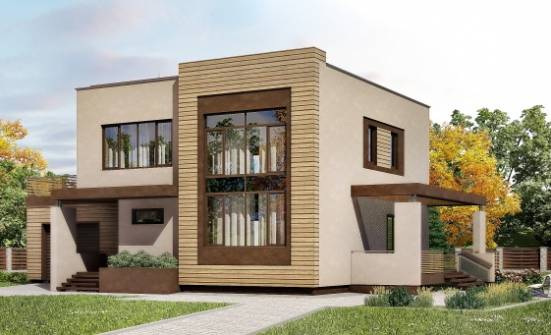 220-003-Л Проект двухэтажного дома и гаражом, уютный домик из пеноблока Сасово | Проекты домов от House Expert