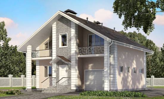 150-002-П Проект двухэтажного дома мансардный этаж, гараж, недорогой загородный дом из пеноблока Касимов | Проекты домов от House Expert