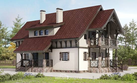 180-014-П Проект двухэтажного дома с мансардным этажом, уютный домик из арболита Сасово | Проекты домов от House Expert
