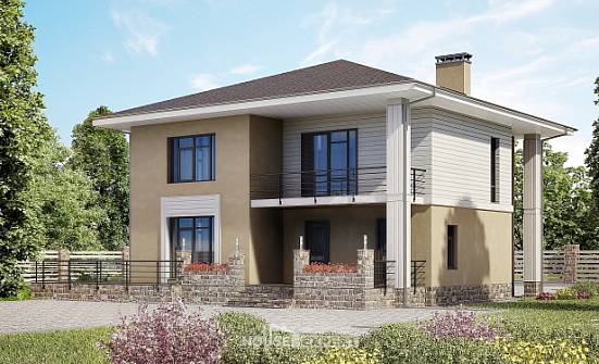 180-015-Л Проект двухэтажного дома, простой коттедж из бризолита Сасово | Проекты домов от House Expert