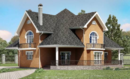 310-001-П Проект двухэтажного дома с мансардным этажом, современный загородный дом из блока Касимов | Проекты домов от House Expert