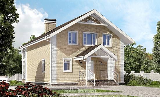 150-007-Л Проект двухэтажного дома мансардой, бюджетный домик из арболита Скопин | Проекты домов от House Expert