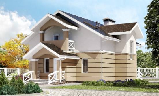 155-009-П Проект двухэтажного дома с мансардным этажом, доступный загородный дом из бризолита Касимов | Проекты домов от House Expert