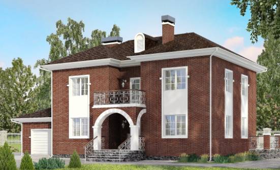 180-006-Л Проект двухэтажного дома, гараж, современный коттедж из кирпича Рязань | Проекты домов от House Expert