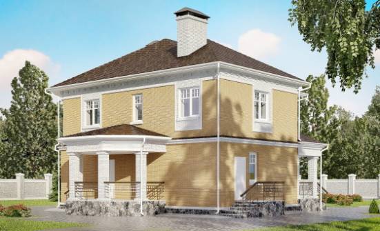 160-001-Л Проект двухэтажного дома, компактный загородный дом из теплоблока Касимов | Проекты домов от House Expert