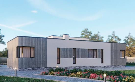 175-001-Л Проект одноэтажного дома, простой коттедж из пеноблока Касимов | Проекты одноэтажных домов от House Expert