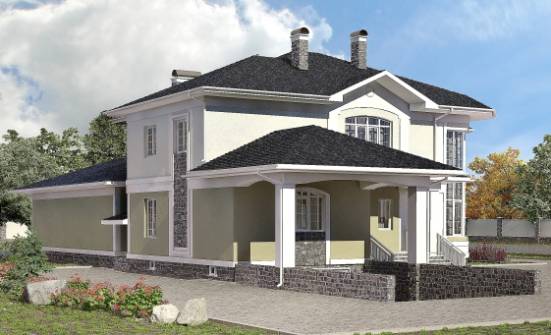 620-001-Л Проект трехэтажного дома, гараж, уютный домик из пеноблока Скопин | Проекты домов от House Expert