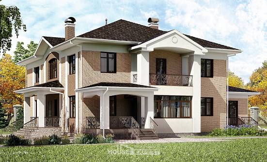 520-001-П Проект трехэтажного дома, огромный коттедж из поризованных блоков Скопин | Проекты домов от House Expert
