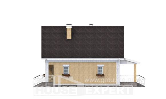 130-004-П Проект двухэтажного дома мансардой, красивый дом из блока, Касимов