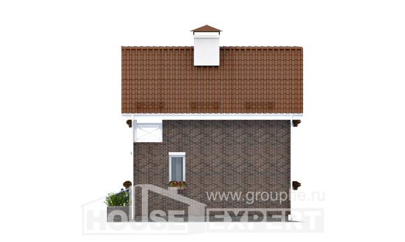 045-001-Л Проект двухэтажного дома с мансардным этажом, эконом коттедж из блока Рязань, House Expert