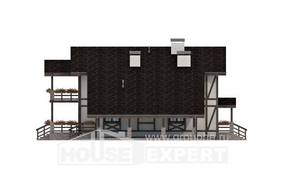 250-002-Л Проект двухэтажного дома мансардный этаж и гаражом, просторный коттедж из кирпича Рязань, House Expert