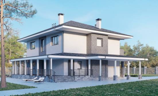 250-004-Л Проект двухэтажного дома, просторный загородный дом из твинблока Скопин | Проекты домов от House Expert