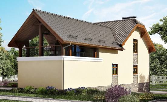 255-003-П Проект трехэтажного дома с мансардой, гараж, классический коттедж из блока Сасово | Проекты домов от House Expert