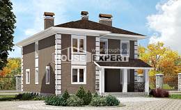 185-002-П Проект двухэтажного дома, бюджетный дом из газосиликатных блоков Скопин, House Expert