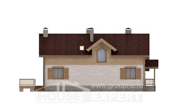 165-002-П Проект двухэтажного дома с мансардным этажом и гаражом, красивый домик из газосиликатных блоков Сасово, House Expert