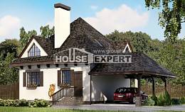 110-002-Л Проект двухэтажного дома с мансардой и гаражом, недорогой загородный дом из бризолита Рязань, House Expert
