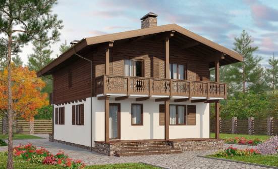 150-016-Л Проект двухэтажного дома с мансардой, скромный коттедж из бризолита, Касимов