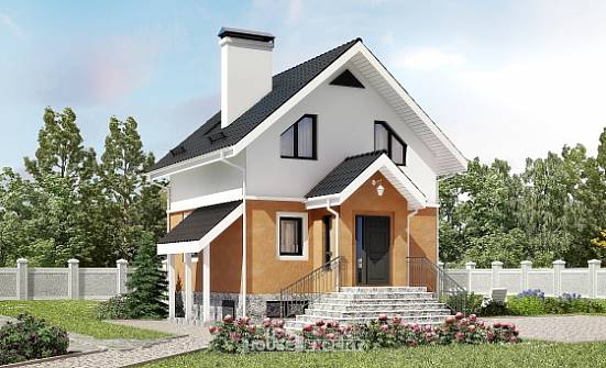 100-005-Л Проект трехэтажного дома мансардой, доступный дом из блока Скопин | Проекты домов от House Expert