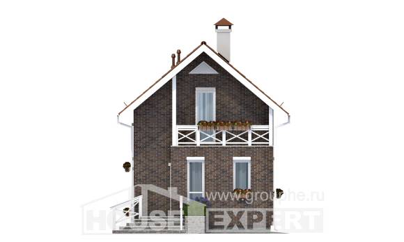 045-001-Л Проект двухэтажного дома с мансардным этажом, красивый домик из пеноблока Сасово, House Expert