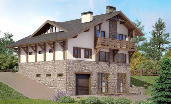 305-002-Л Проект трехэтажного дома мансардой, большой коттедж из кирпича Сасово | Проекты домов от House Expert