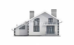 180-001-П Проект двухэтажного дома с мансардным этажом, гараж, красивый домик из керамзитобетонных блоков Рязань, House Expert