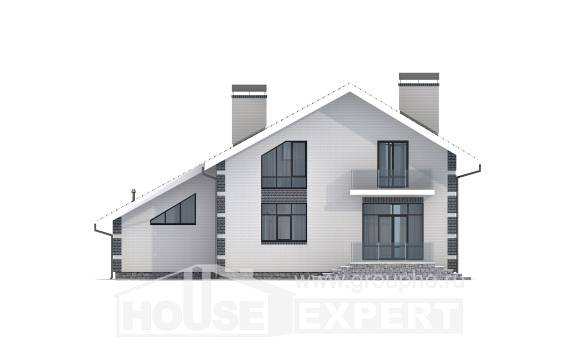 180-001-П Проект двухэтажного дома мансардный этаж, гараж, небольшой коттедж из теплоблока, Касимов