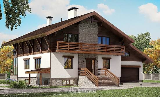420-001-П Проект трехэтажного дома мансардой и гаражом, красивый загородный дом из кирпича, Касимов