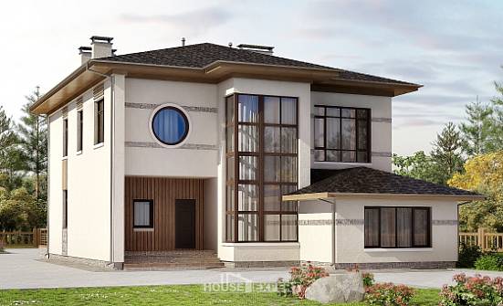 345-001-П Проект двухэтажного дома, красивый загородный дом из пеноблока Рязань | Проекты домов от House Expert